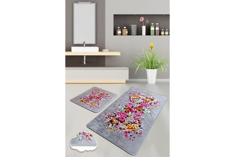 Kylpyhuonematto Pariksha 60x100 cm Pyöreä - Monivärinen - Kodintekstiilit & matot - Kylpyhuonetekstiilit - Kylpyhuoneen matto