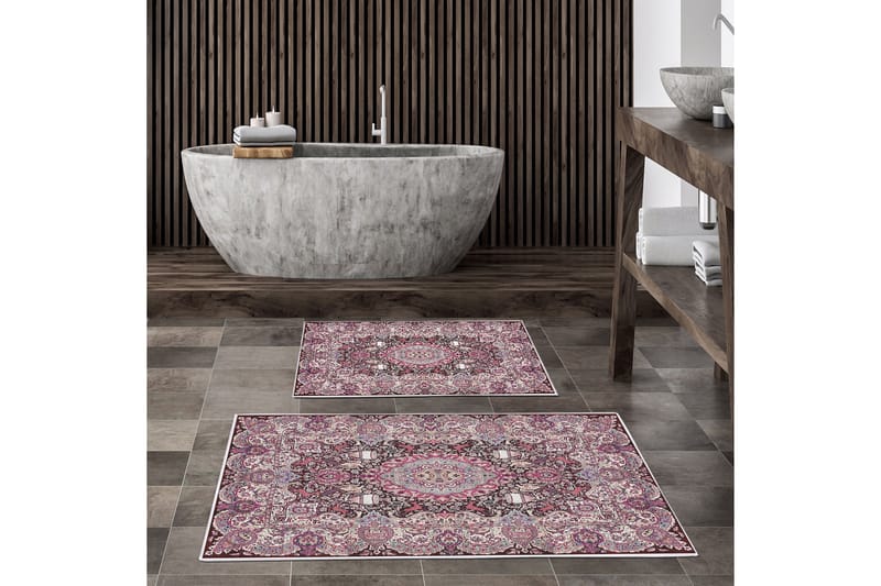 Kylpyhuonematto Palvi 60x150 cm Suorakaide - Monivärinen - Kodintekstiilit & matot - Kylpyhuonetekstiilit - Kylpyhuoneen matto
