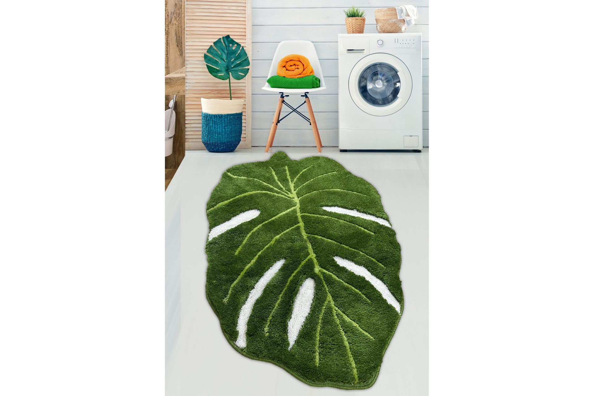 Kylpyhuonematto Pannu 80x120 cm Suorakaide - Monivärinen - Kodintekstiilit & matot - Kylpyhuonetekstiilit - Kylpyhuoneen matto