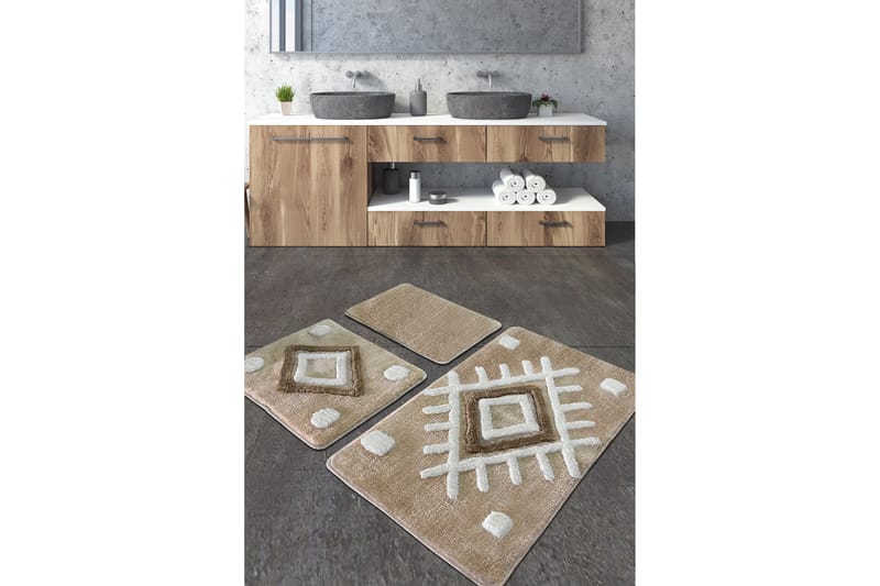Kylpyhuonematto Pareeti 60x100 cm Suorakaide - Kiviharmaa - Kodintekstiilit & matot - Kylpyhuonetekstiilit - Kylpyhuoneen matto