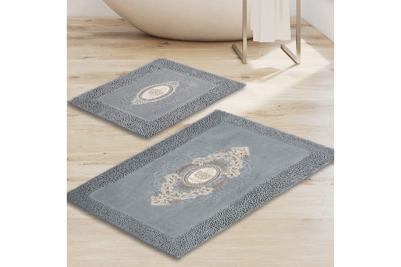 Kylpyhuonematto Parmita 60x100 cm Suorakaide - Harmaa - Kodintekstiilit & matot - Kylpyhuonetekstiilit - Kylpyhuoneen matto