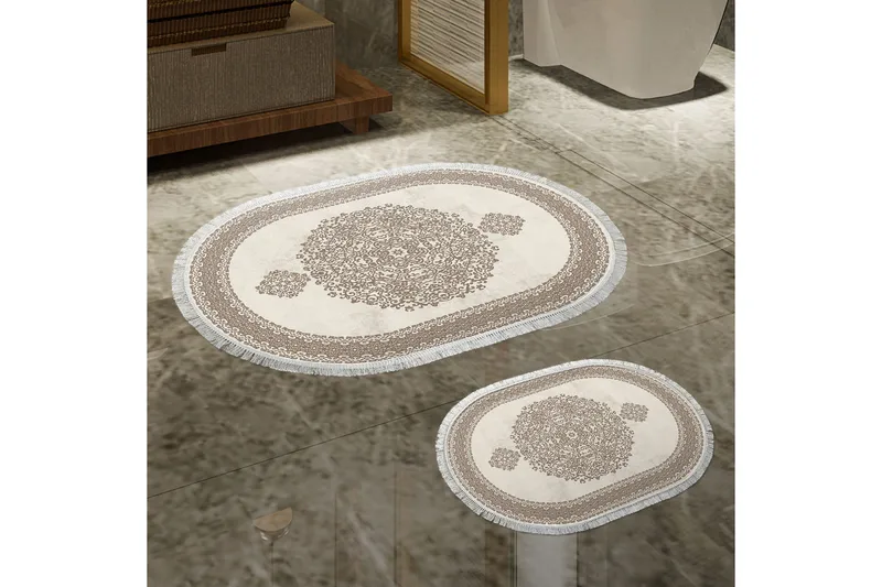 Kylpyhuonematto Panchma 60x150 cm Suorakaide, Ruskea