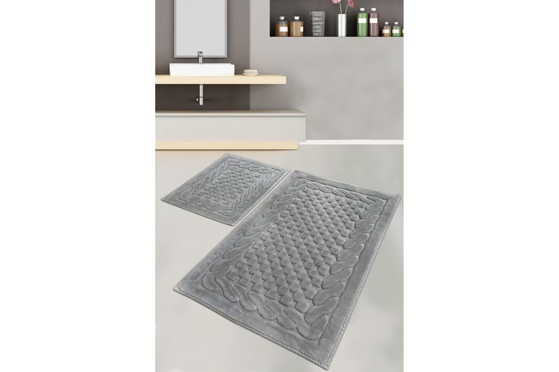 Kylpyhuonematto Parerna 60x100 cm Pyöreä, Harmaa