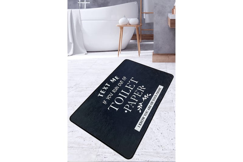 Kylpyhuonematto Pankaj 70x120 cm Suorakaide, Musta