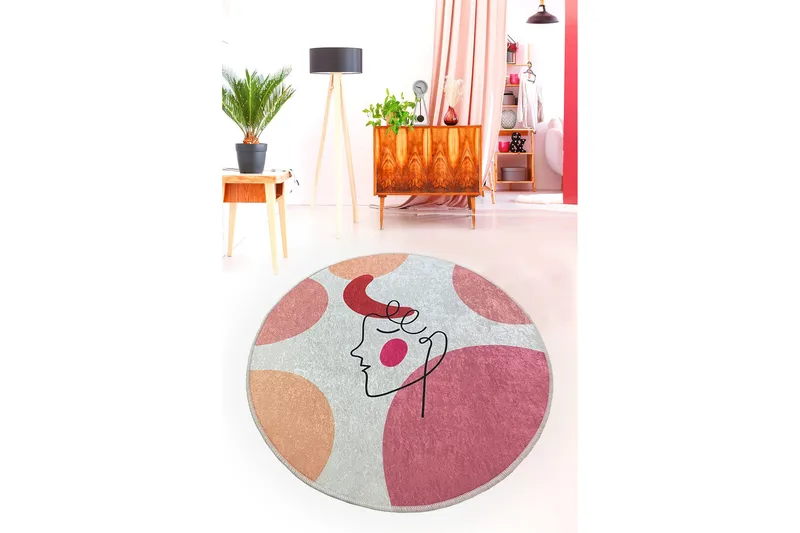 Kylpyhuonematto Pankajsheel 100 cm Pyöreä, Monivärinen