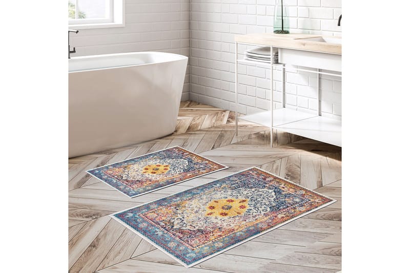 Kylpyhuonematto Pallvi 60x150 cm Suorakaide, Monivärinen