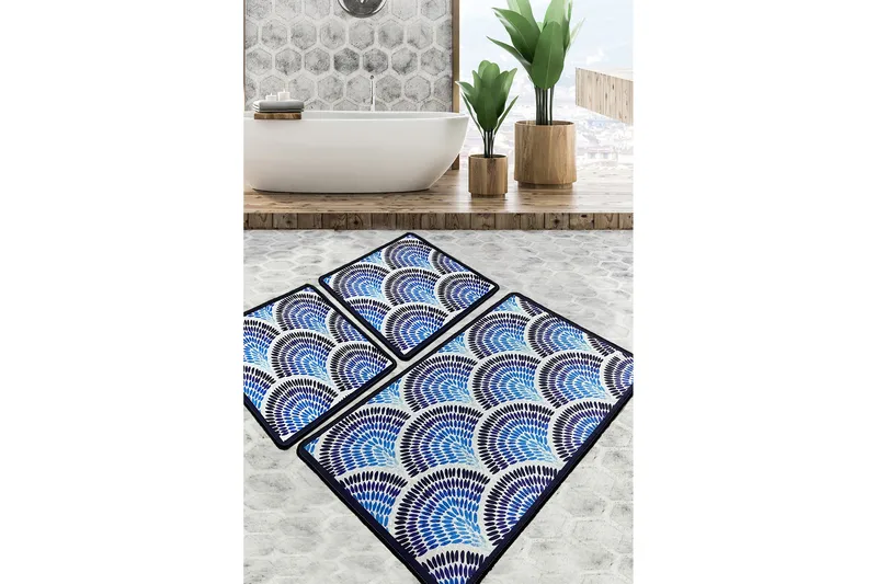 Kylpyhuonematto Parmeshwar 60x100 cm Suorakaide, Monivärinen