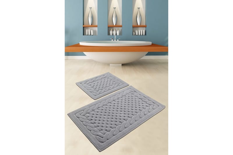 Kylpyhuonematto Parerna 60x100 cm Pyöreä - Harmaa - Kodintekstiilit & matot - Kylpyhuonetekstiilit - Kylpyhuoneen matto