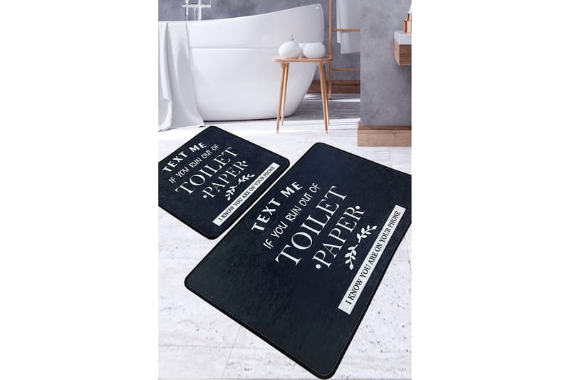 Kylpyhuonematto Pankaj 60x100 cm Suorakaide, Musta