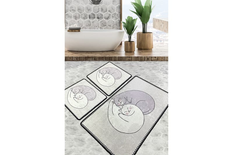 Kylpyhuonematto Parmeshwari 60x100 cm Suorakaide, Monivärinen