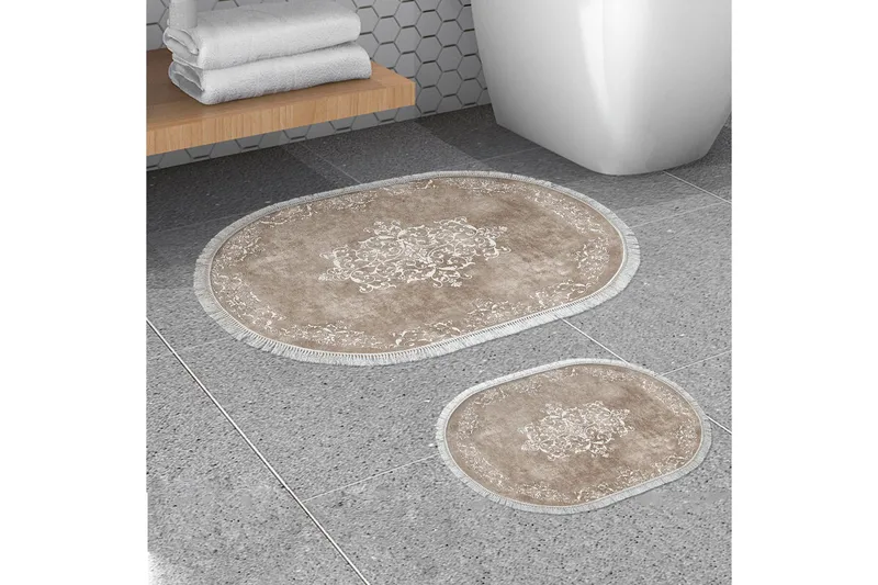 Kylpyhuonematto Panchoo 60x150 cm Suorakaide, Beige