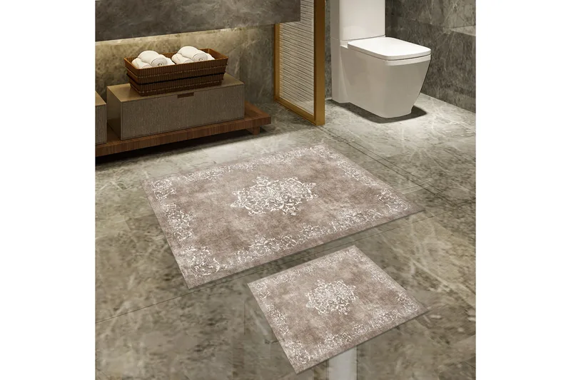 Kylpyhuonematto Panchuram 60x150 cm Suorakaide, Beige