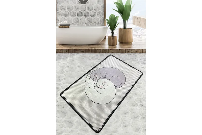 Kylpyhuonematto Parmeshwari 70x120 cm Suorakaide, Monivärinen