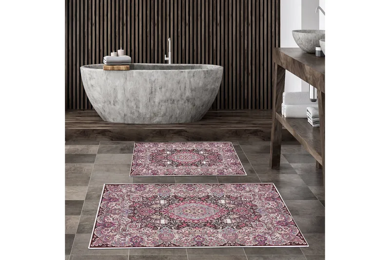 Kylpyhuonematto Palvi 60x150 cm Suorakaide, Monivärinen