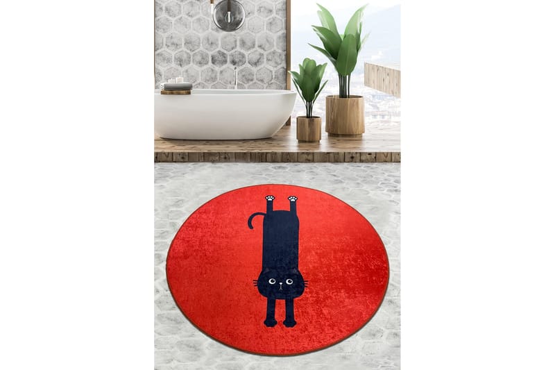 Kylpyhuonematto Parkesh 100 cm Pyöreä, Monivärinen