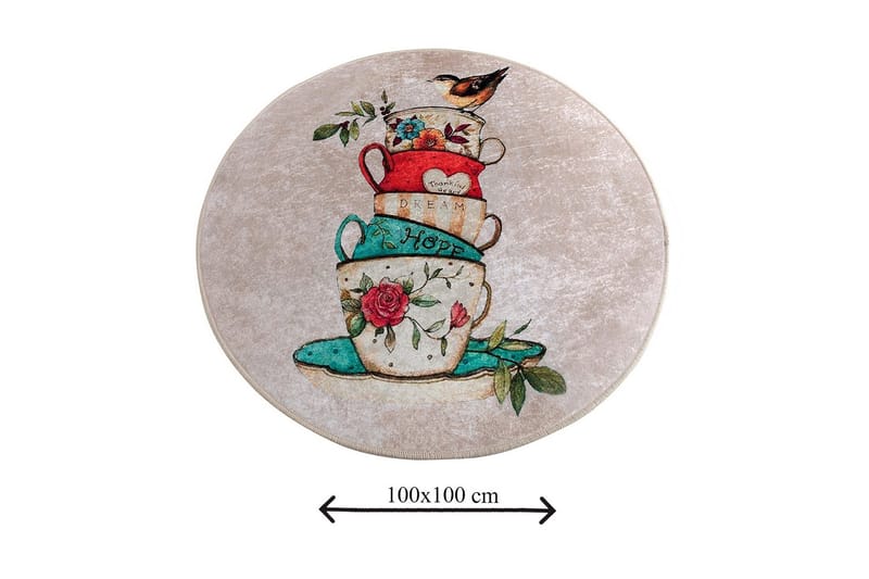 Kylpymatto Chilai Home 100 Pyöreä - Monivärinen - Kodintekstiilit & matot - Kylpyhuonetekstiilit - Kylpyhuoneen matto