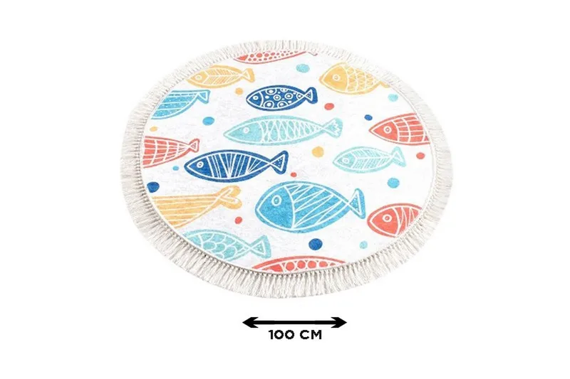 Kylpymatto Chilai Home 100 Pyöreä - Monivärinen - Kodintekstiilit & matot - Kylpyhuonetekstiilit - Kylpyhuoneen matto