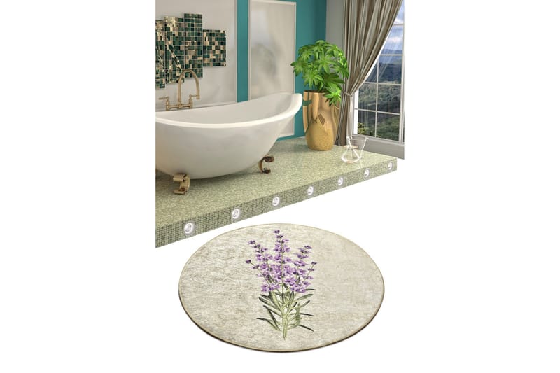 Kylpymatto Chilai Home 100 Pyöreä - Monivärinen - Kodintekstiilit & matot - Kylpyhuonetekstiilit - Kylpyhuoneen matto