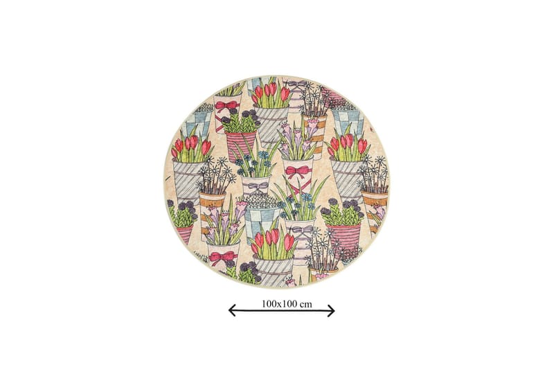 Kylpymatto Chilai Home 100 Pyöreä - Monivärinen - Kodintekstiilit & matot - Kylpyhuonetekstiilit - Kylpyhuoneen matto