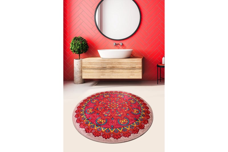 Kylpymatto Chilai Home 100 Pyöreä - Monivärinen - Kodintekstiilit & matot - Kylpyhuonetekstiilit - Kylpyhuoneen matto