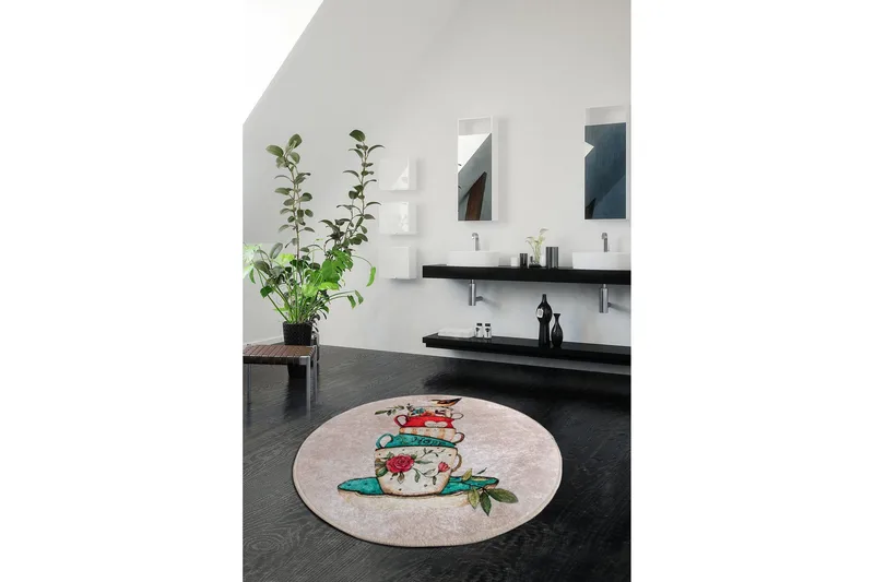 Kylpymatto Chilai Home 100 Pyöreä - Monivärinen - Kodintekstiilit & matot - Kylpyhuonetekstiilit - Kylpyhuoneen matto