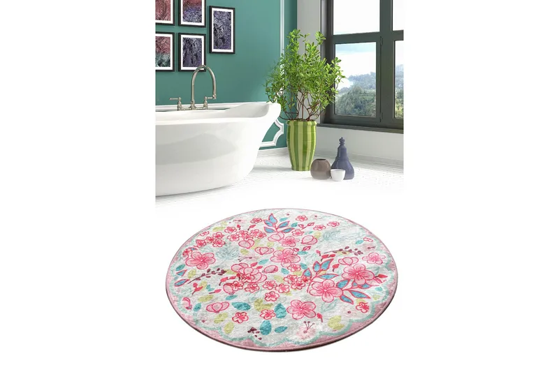Kylpymatto Chilai Home 100 Pyöreä - Monivärinen - Kodintekstiilit & matot - Kylpyhuonetekstiilit - Kylpyhuoneen matto