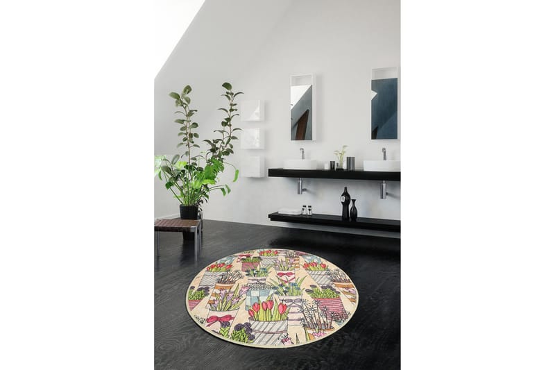 Kylpymatto Chilai Home 100 Pyöreä - Monivärinen - Kodintekstiilit & matot - Kylpyhuonetekstiilit - Kylpyhuoneen matto