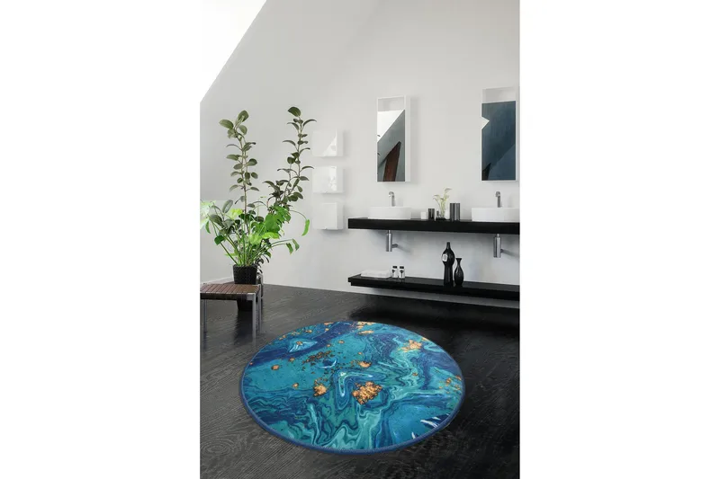 Kylpymatto Chilai Home 100 Pyöreä - Monivärinen - Kodintekstiilit & matot - Kylpyhuonetekstiilit - Kylpyhuoneen matto