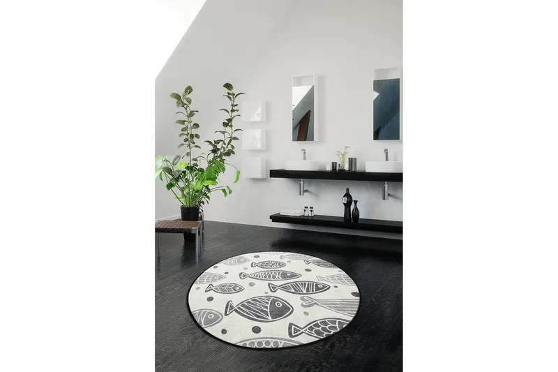 Kylpymatto Chilai Home 100 Pyöreä - Monivärinen - Kodintekstiilit & matot - Kylpyhuonetekstiilit - Kylpyhuoneen matto