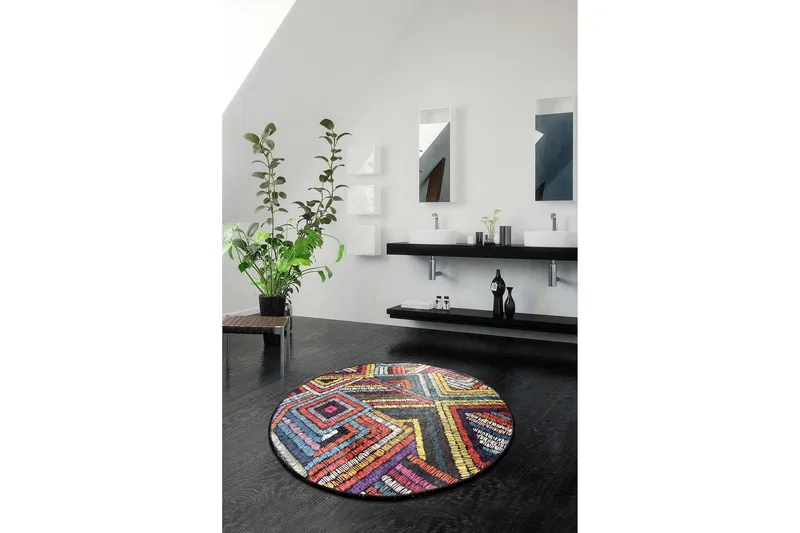 Kylpymatto Chilai Home 100 Pyöreä - Monivärinen - Kodintekstiilit & matot - Kylpyhuonetekstiilit - Kylpyhuoneen matto