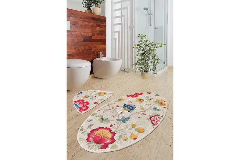 Kylpymatto Chilai Home 2:n setti - Monivärinen - Kodintekstiilit & matot - Kylpyhuonetekstiilit - Kylpyhuoneen matto