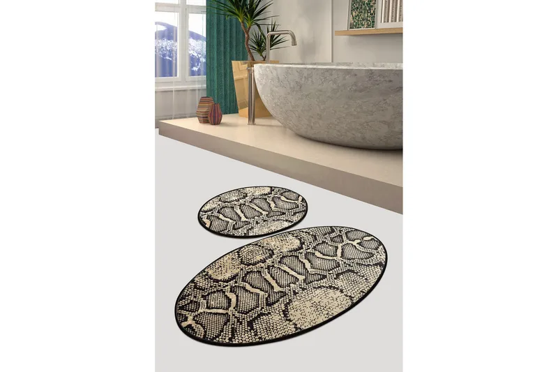 Kylpymatto Chilai Home 2:n setti - Monivärinen - Kodintekstiilit & matot - Kylpyhuonetekstiilit - Kylpyhuoneen matto