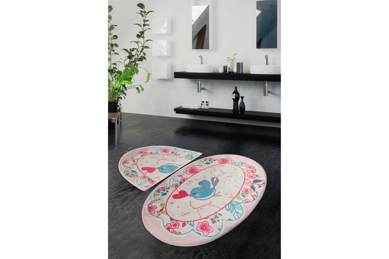 Kylpymatto Chilai Home 2:n setti - Monivärinen - Kodintekstiilit & matot - Kylpyhuonetekstiilit - Kylpyhuoneen matto