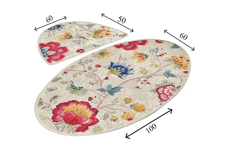 Kylpymatto Chilai Home 2:n setti - Monivärinen - Kodintekstiilit & matot - Kylpyhuonetekstiilit - Kylpyhuoneen matto