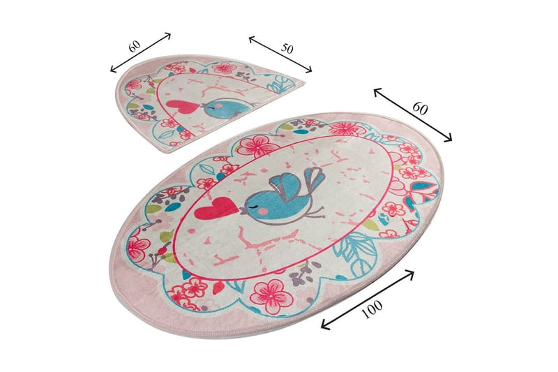 Kylpymatto Chilai Home 2:n setti - Monivärinen - Kodintekstiilit & matot - Kylpyhuonetekstiilit - Kylpyhuoneen matto