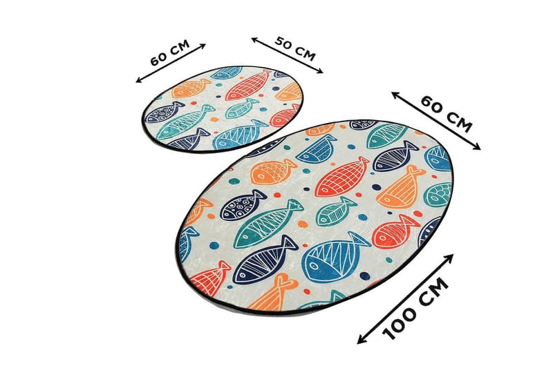 Kylpymatto Chilai Home 2:n setti - Monivärinen - Kodintekstiilit & matot - Kylpyhuonetekstiilit - Kylpyhuoneen matto