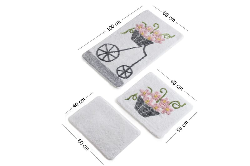 Kylpymatto Chilai Home by Alessia 3:n setti - Monivärinen - Kodintekstiilit & matot - Kylpyhuonetekstiilit - Kylpyhuoneen matto