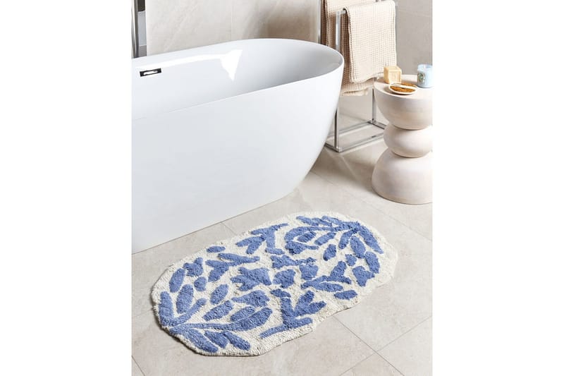 Kylpyhuonematto Derik - Sininen, Valkoinen - Kodintekstiilit & matot - Kylpyhuonetekstiilit - Kylpyhuoneen matto