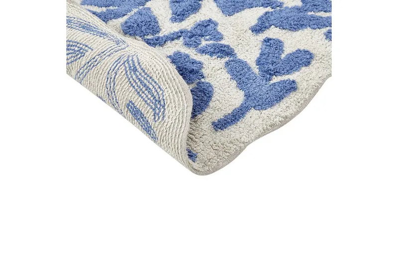Kylpyhuonematto Derik - Sininen, Valkoinen - Kodintekstiilit & matot - Kylpyhuonetekstiilit - Kylpyhuoneen matto