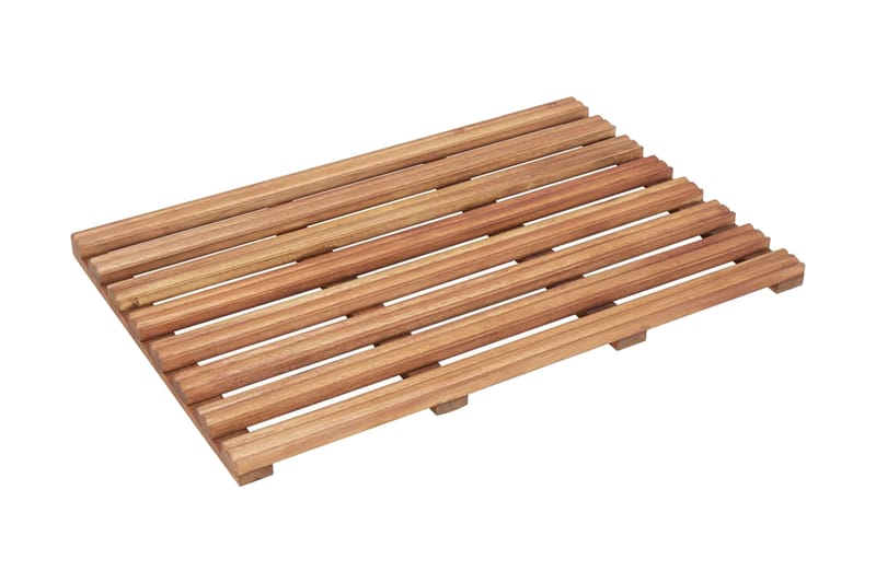 Kylpymatot 2 kpl täysi akaasiapuu 56x37 cm - Beige - Kodintekstiilit & matot - Kylpyhuonetekstiilit - Kylpyhuoneen matto
