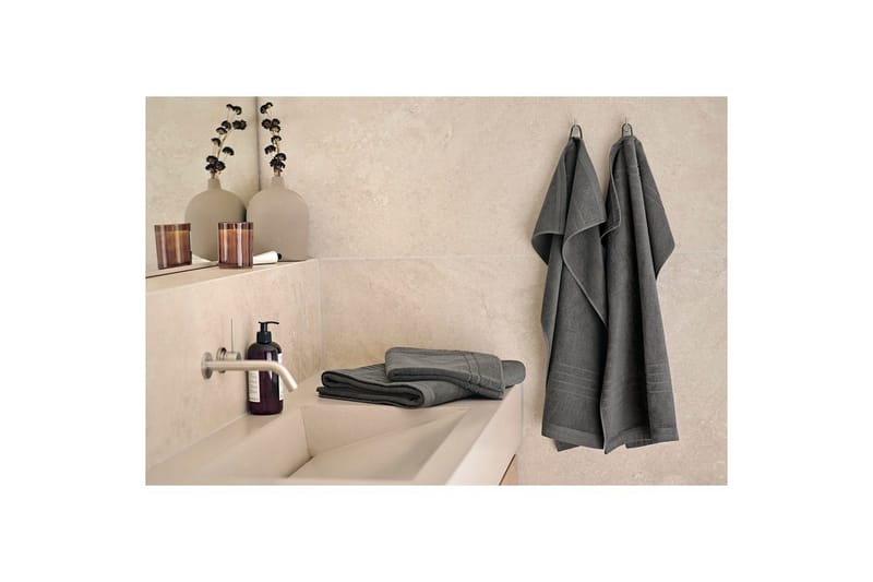 Kylpymatto Helle 50 x 70 cm - Harmaa - Kodintekstiilit & matot - Kylpyhuonetekstiilit - Pyyhe