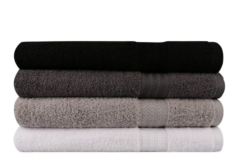 Kylpypyyhe Hobby 70x140 cm 2-pak - Valk/Harmaa/Tummanharmaa/Musta - Kodintekstiilit & matot - Kylpyhuonetekstiilit - Kylpypyyhe