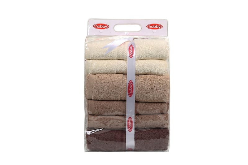 Kylpypyyhe Hobby 70x140 cm 2-pak - Kerma/Beige/Ruskea - Kodintekstiilit & matot - Kylpyhuonetekstiilit - Kylpypyyhe