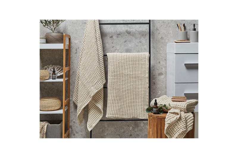 Pyyhe Areora 4:n sarja Beige - Beige - Kodintekstiilit & matot - Kylpyhuonetekstiilit - Kylpypyyhe