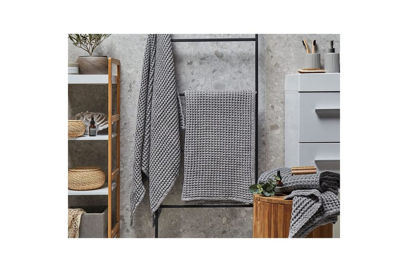 Pyyhe Areora 4:n sarja Harmaa - Harmaa - Kodintekstiilit & matot - Kylpyhuonetekstiilit - Kylpypyyhe