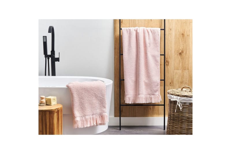 Pyyhe Atiu sett 2 Vaaleanpunainen - Vaaleanpunainen - Kodintekstiilit & matot - Kylpyhuonetekstiilit - Kylpypyyhe