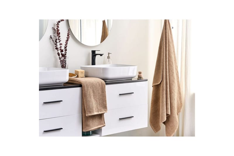 Pyyhe Mitiaro sarja 2 Beige - Beige - Kodintekstiilit & matot - Kylpyhuonetekstiilit - Kylpypyyhe