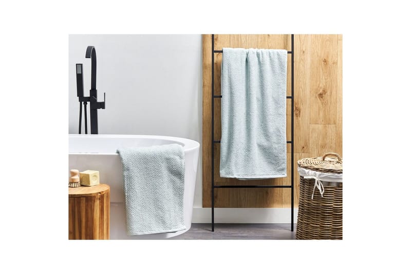 Pyyhe Mitiaro sarja 2 Mintunvihreä - Mintunvihreä - Kodintekstiilit & matot - Kylpyhuonetekstiilit - Kylpypyyhe