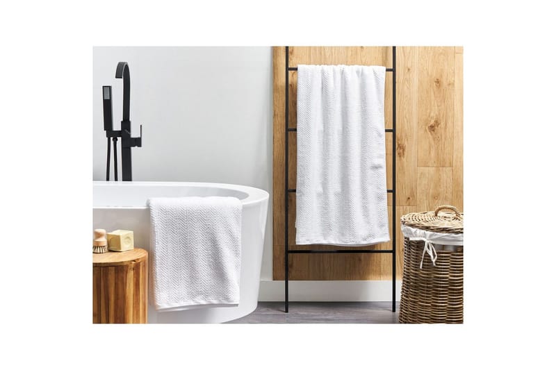 Pyyhe Mitiaro sarja 2 Valkoinen - Valkoinen - Kodintekstiilit & matot - Kylpyhuonetekstiilit - Kylpypyyhe