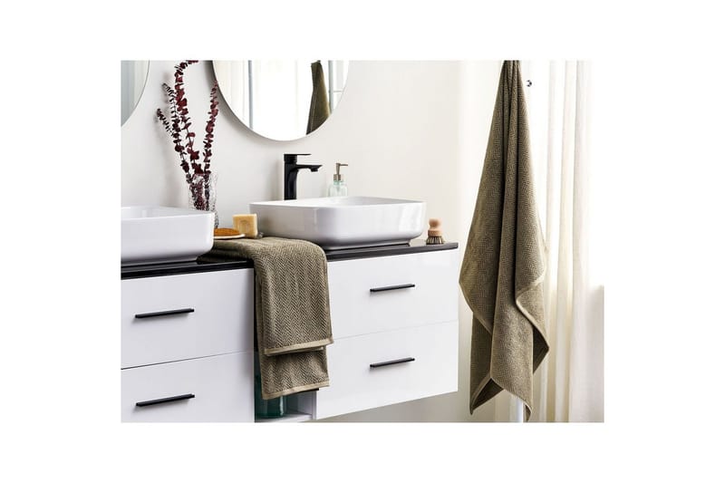 Pyyhe Mitiaro sarja 2 Vihreä - Vihreä - Kodintekstiilit & matot - Kylpyhuonetekstiilit - Kylpypyyhe